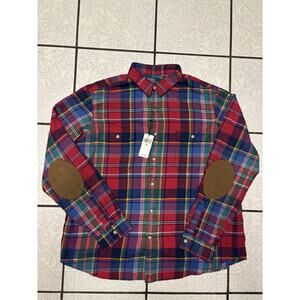 Polo Ralph Lauren Men’s Classic Fit Bedford Suede-Patch Workshirt Multi Size XXL